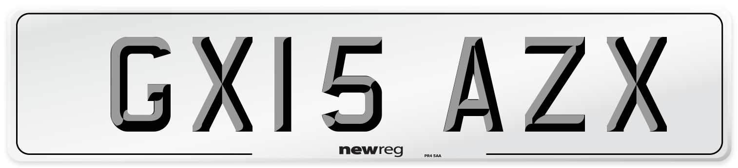GX15 AZX Number Plate from New Reg